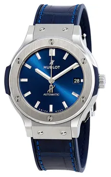 Hublot Classic Fusion Blue 565.NX.7170.LR 38mm Polished Titanium Blue