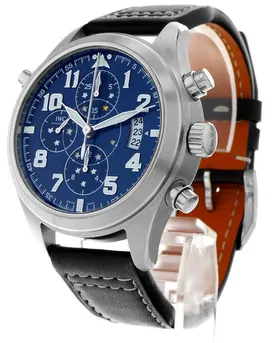 IWC Pilot Double Chronograph IW371807 44mm Stainless steel Blue 4