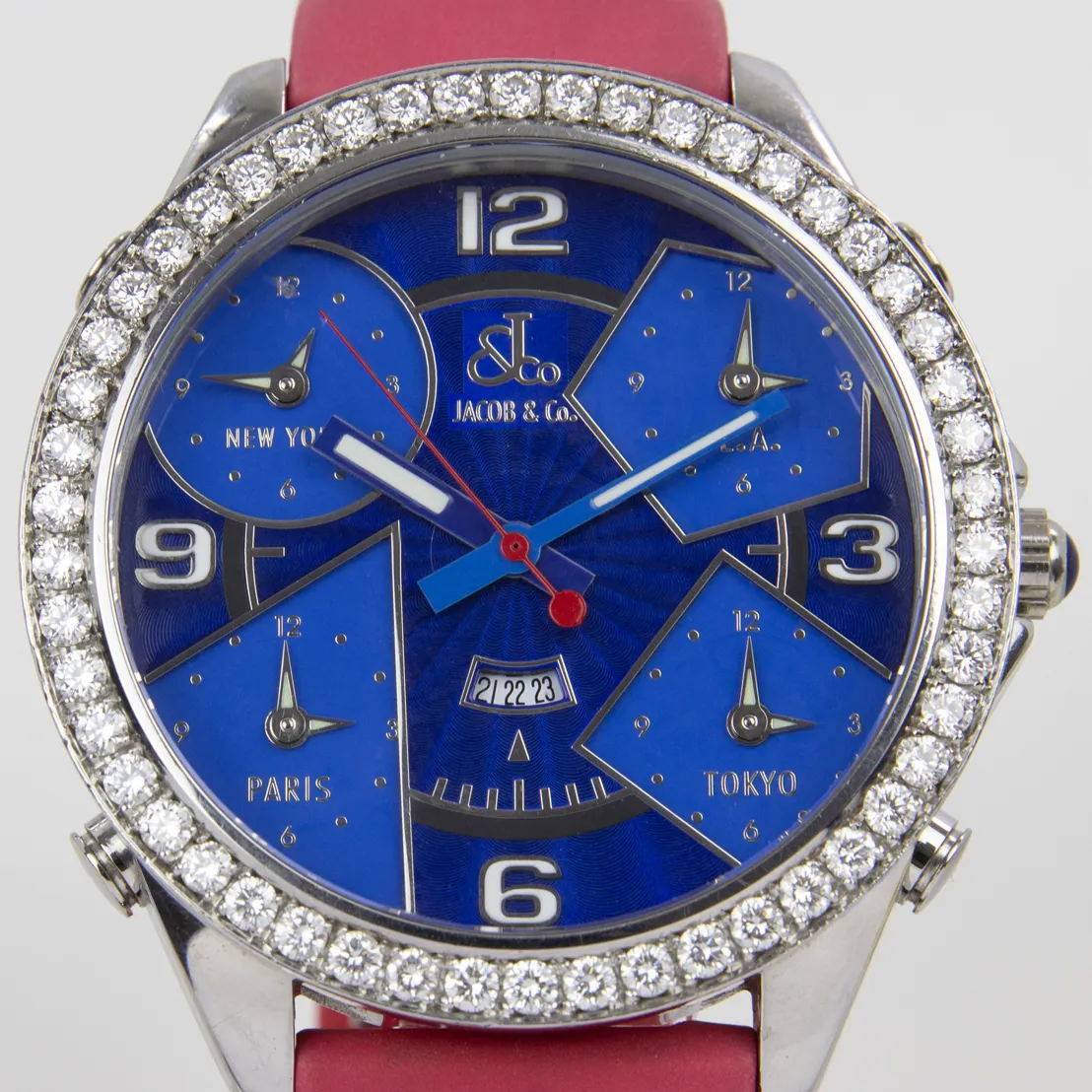 Jacob & Co. Five Time Zone jc-3 47mm Stainless steel Blue 3