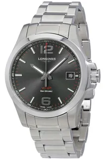 Longines Conquest L3.716.4.56.6 Stainless steel Black