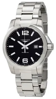 Longines Conquest L37604566 Stainless steel Black