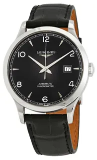 Longines Record L2.821.4.56.2 Stainless steel Black