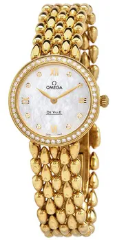 Omega De Ville 424.55.27.60.55.006 27mm Yellow gold White