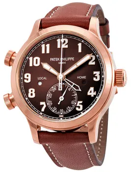 Patek Philippe Calatrava Pilot Travel Time 7234R-001 37mm Rose gold Brown