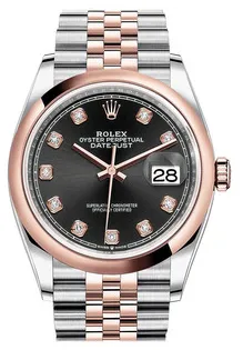 Rolex Datejust 126201BKDJ 36mm Rose gold and Stainless steel Black