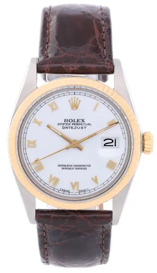 Rolex Datejust 16013 36mm Yellow gold and stainless steel White