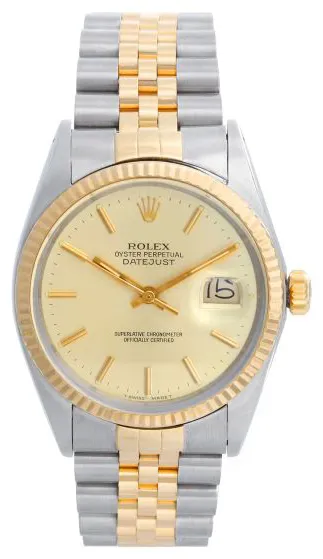 Rolex Datejust 16013 36mm Yellow gold and stainless steel Champagne
