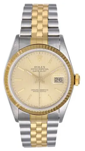 Rolex Datejust 16013 36mm Yellow gold and stainless steel Champagne