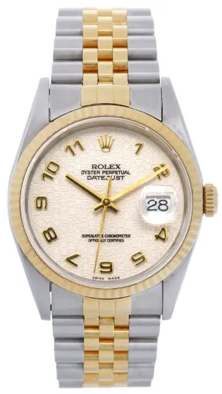 Rolex Datejust 16233 36mm Yellow gold and stainless steel Jubilee