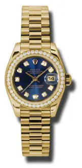 Rolex Datejust 179138BLDP 26mm Yellow gold Blue