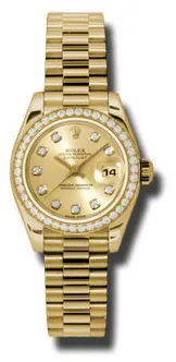 Rolex Datejust 179138CDP 26mm Yellow gold Champagne