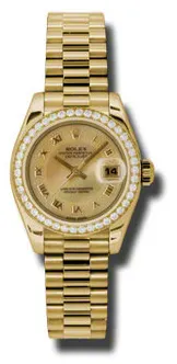 Rolex Datejust 179138CMRP 26mm Yellow gold Champagne