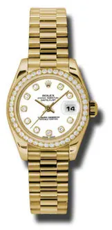 Rolex Datejust 179138WDP 26mm Yellow gold White