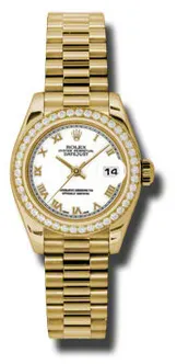 Rolex Datejust 179138WRP 26mm Yellow gold White