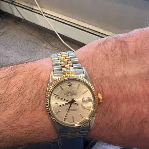 Rolex Datejust 36 16013 36mm Yellow gold and stainless steel Silver