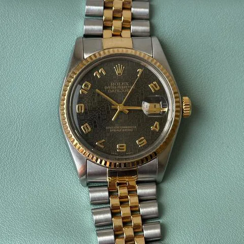 Rolex Datejust 36 16013 36mm Yellow gold and stainless steel Black 9