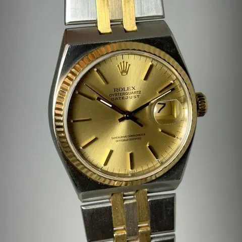 Rolex Datejust Oysterquartz 17013 36mm Yellow gold and stainless steel Champagne