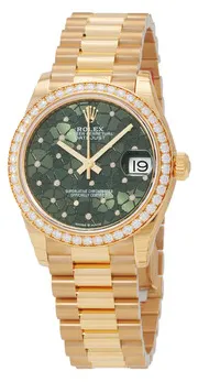 Rolex Datejust 278288RBR-0038 31mm 18k yellow gold Green and Artistic dial