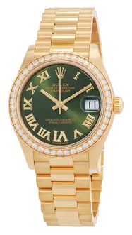 Rolex Datejust 278288GNRDP 31mm Yellow gold Green