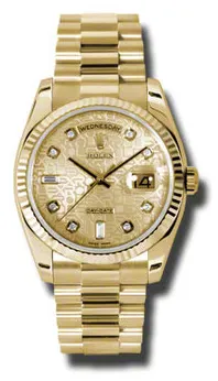 Rolex Day-Date 118238CJDP 36mm Yellow gold Champagne Jubilee