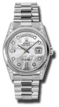 Rolex Day-Date 118296MDP 36mm Platinum and Diamond Mother-of-pearl