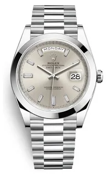 Rolex Day-Date 228206SDP 40mm Platinum Silver