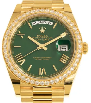 Rolex Day-Date 228348RBR-0040 40mm 18k yellow gold Green