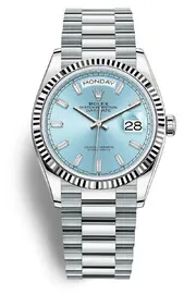 Rolex Day-Date 36 128236-0009 Platinum Blue