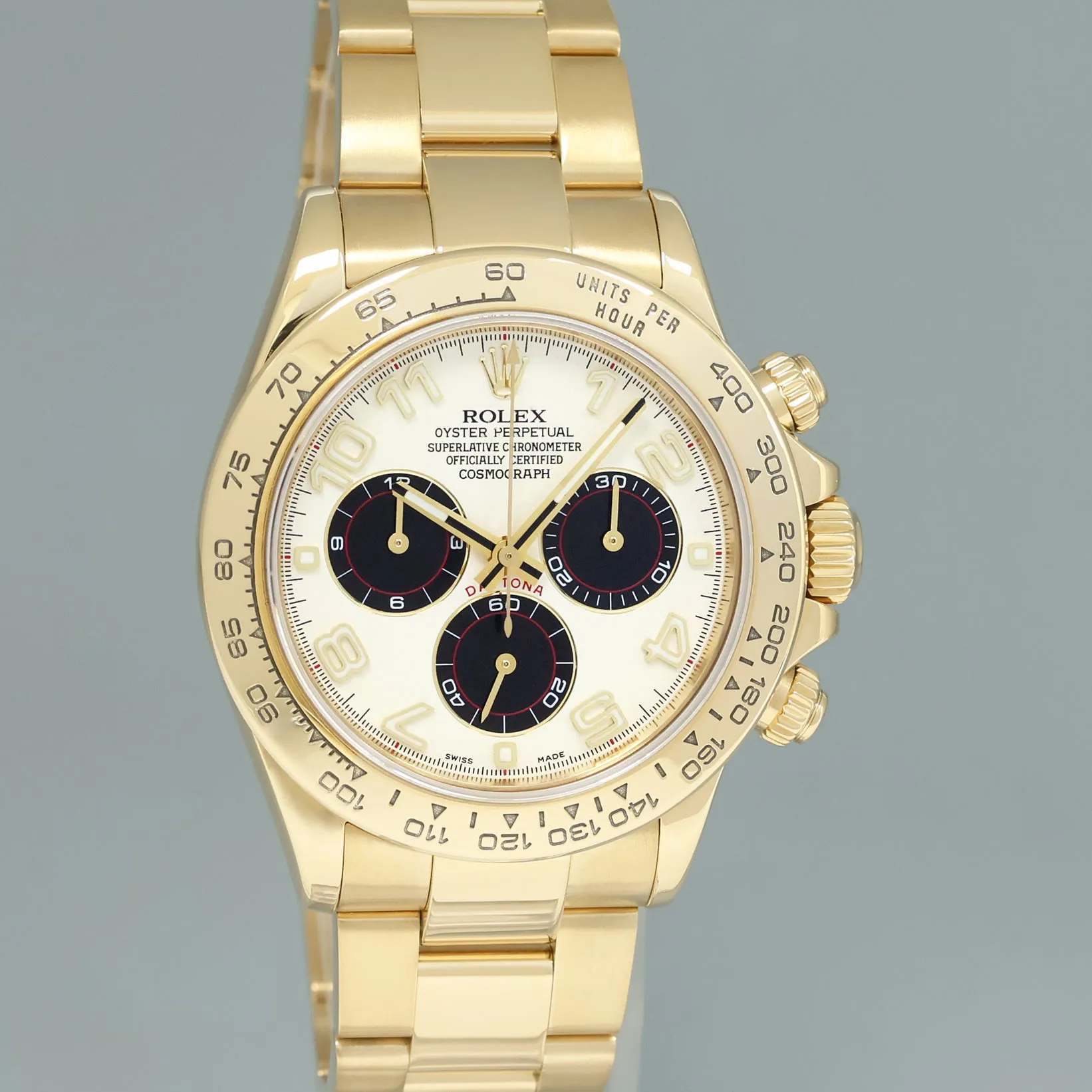 Rolex Daytona 116528 40mm Yellow gold Black and white 2