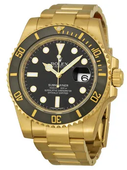 Rolex Submariner 116618LN 40mm Yellow gold Black