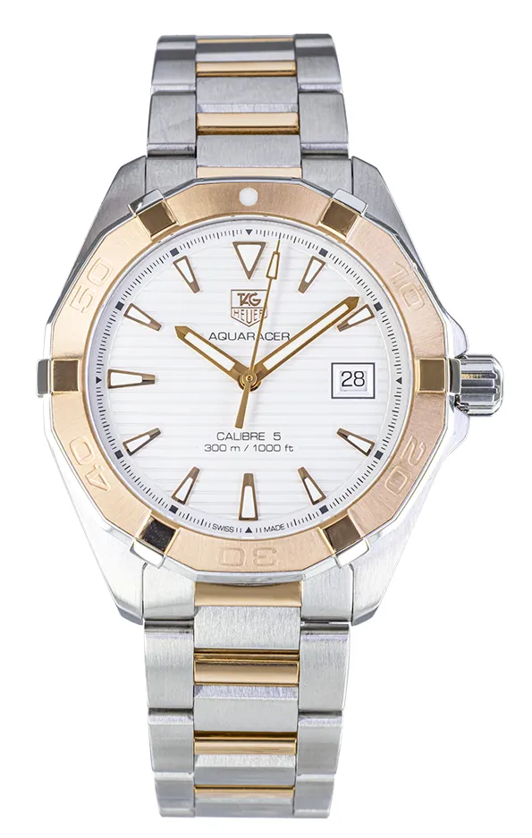 TAG Heuer Aquaracer 40.5mm Stainless steel and rose gold Ivory