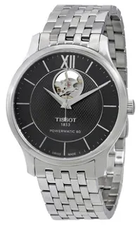 Tissot Tradition T0639071105800 Stainless steel Black (Open Heart)