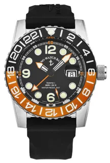 Zeno-Watch Basel Airplane Diver 6349GMT-3-A15 Stainless steel Black