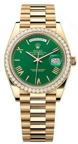 Rolex Day-Date 40 228348RBR 40mm Yellow gold Green