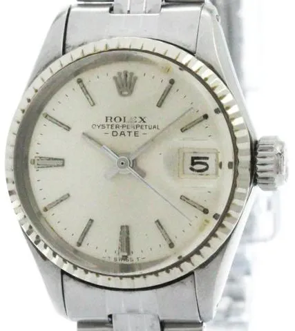 Rolex Oyster Perpetual Lady Date 6517 25mm Yellow gold and stainless steel Silver
