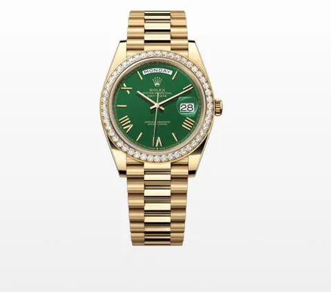 Rolex Day-Date 40 228348RBR 40mm Yellow gold Green