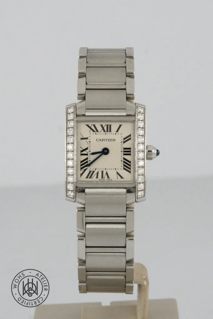 Cartier Tank Française W4TA0008 20mm Stainless steel White
