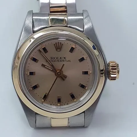 Rolex Oyster Perpetual 26 6718 26mm Yellow gold and stainless steel Champagne