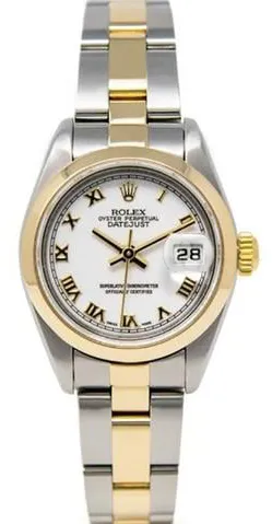 Rolex Lady-Datejust 179163 26mm Yellow gold and stainless steel White
