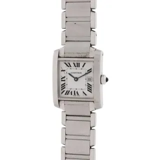 Cartier Tank Française 2465 Stainless steel White