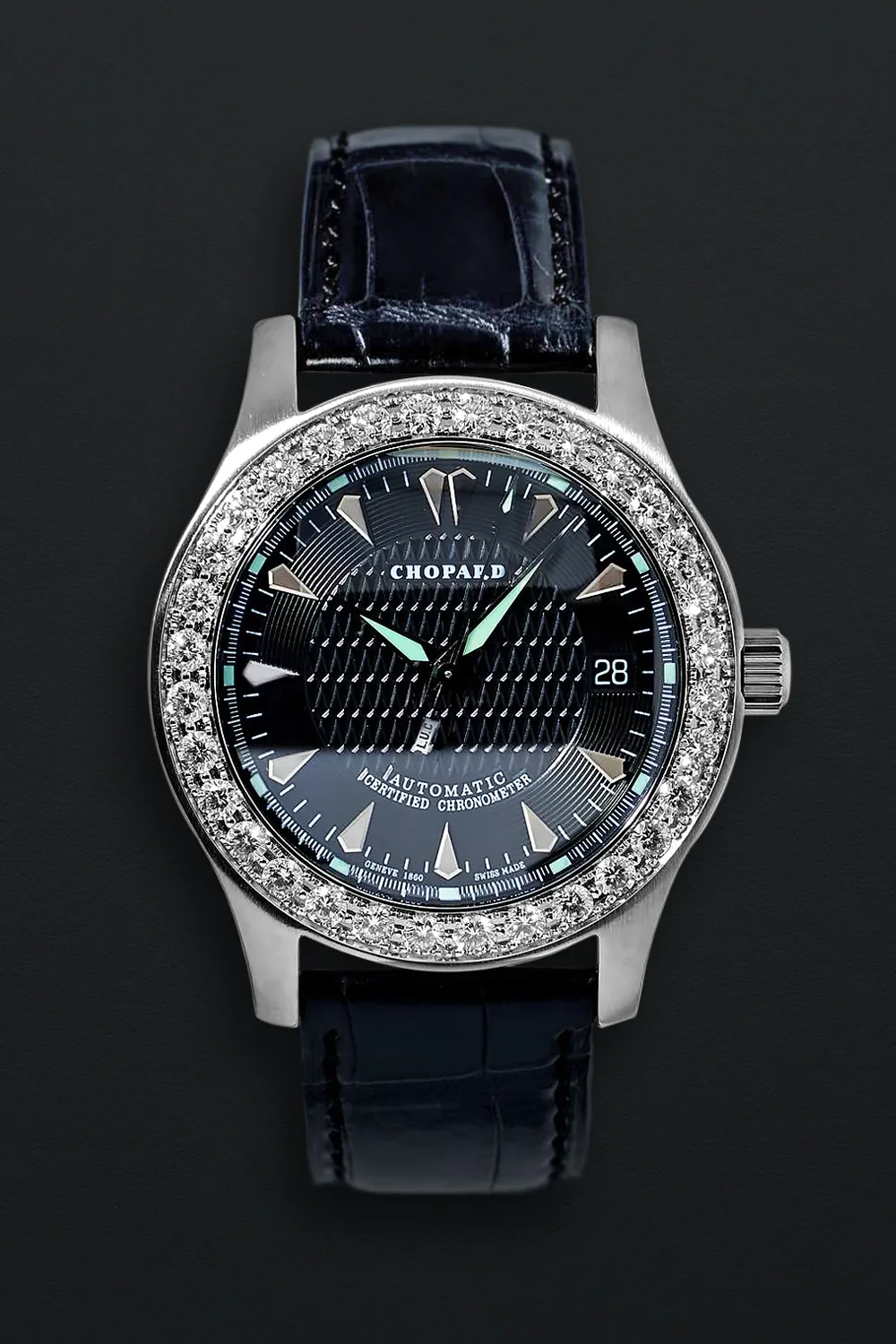 Chopard L.U.C. Sport Chronometer 8200 40mm Stainless steel and diamond-set Black