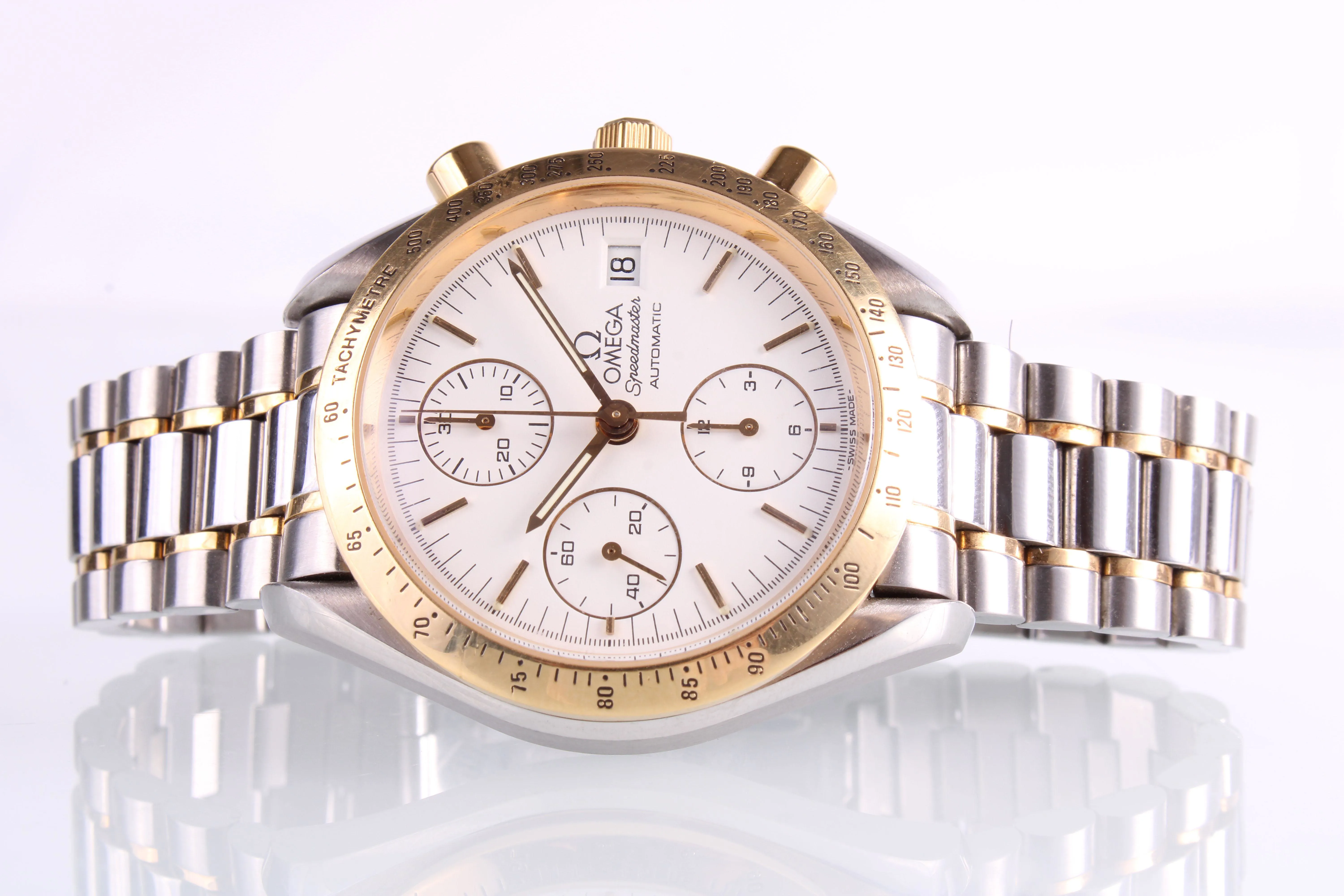 Omega Speedmaster Date 175.0043 Yellow gold and Stainless steel White 1