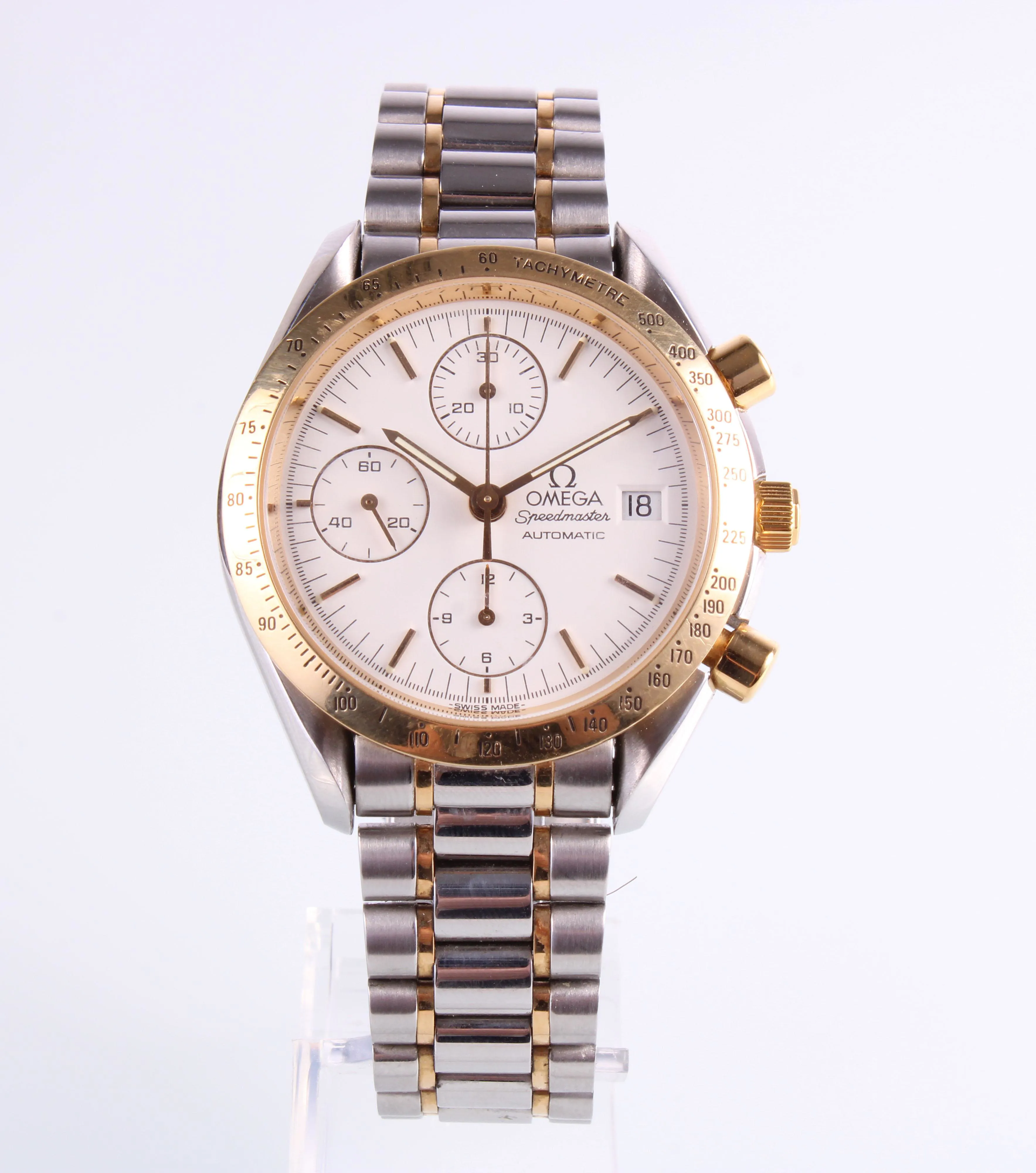 Omega Speedmaster Date 175.0043 Yellow gold and Stainless steel White