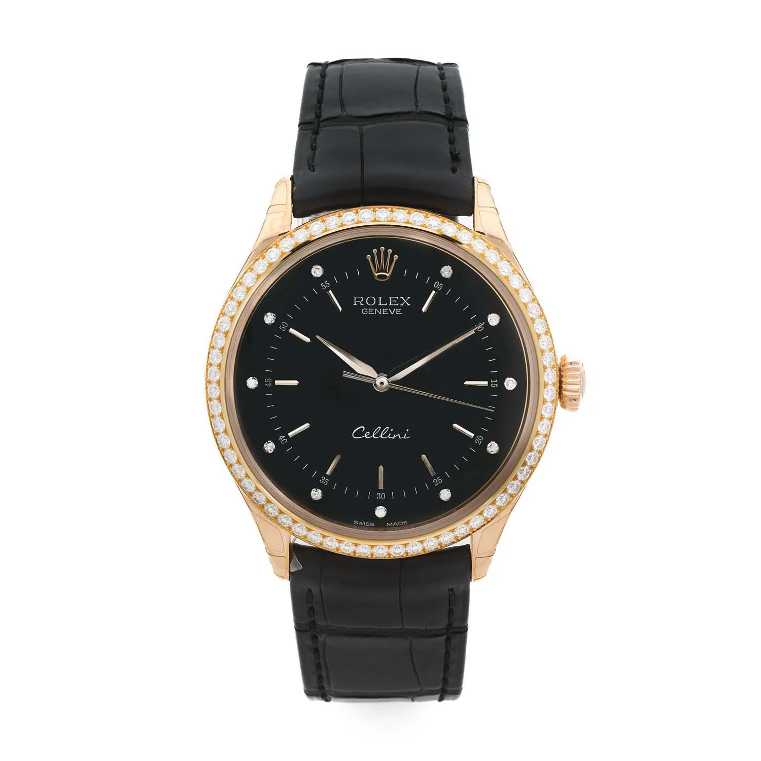 Rolex Cellini 50705RBR 40mm Rose gold and Diamond Black