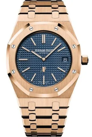 Audemars Piguet Royal Oak 15202OR.OO.1240OR.01 39mm Rose gold Blue