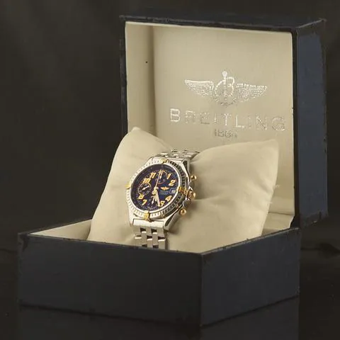 Breitling Chronomat B13350 40mm Yellow gold and stainless steel Blue 1