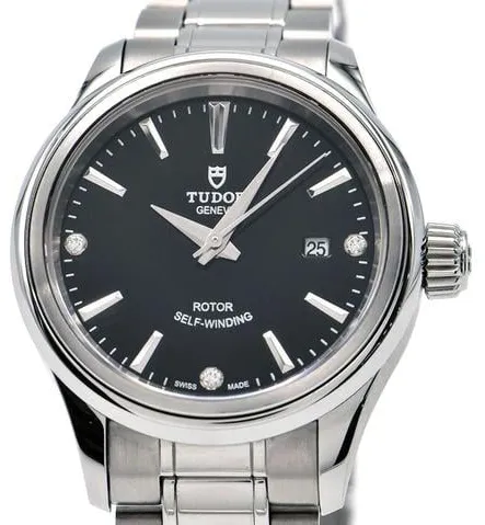 Tudor Style 12100 28mm Stainless steel Black