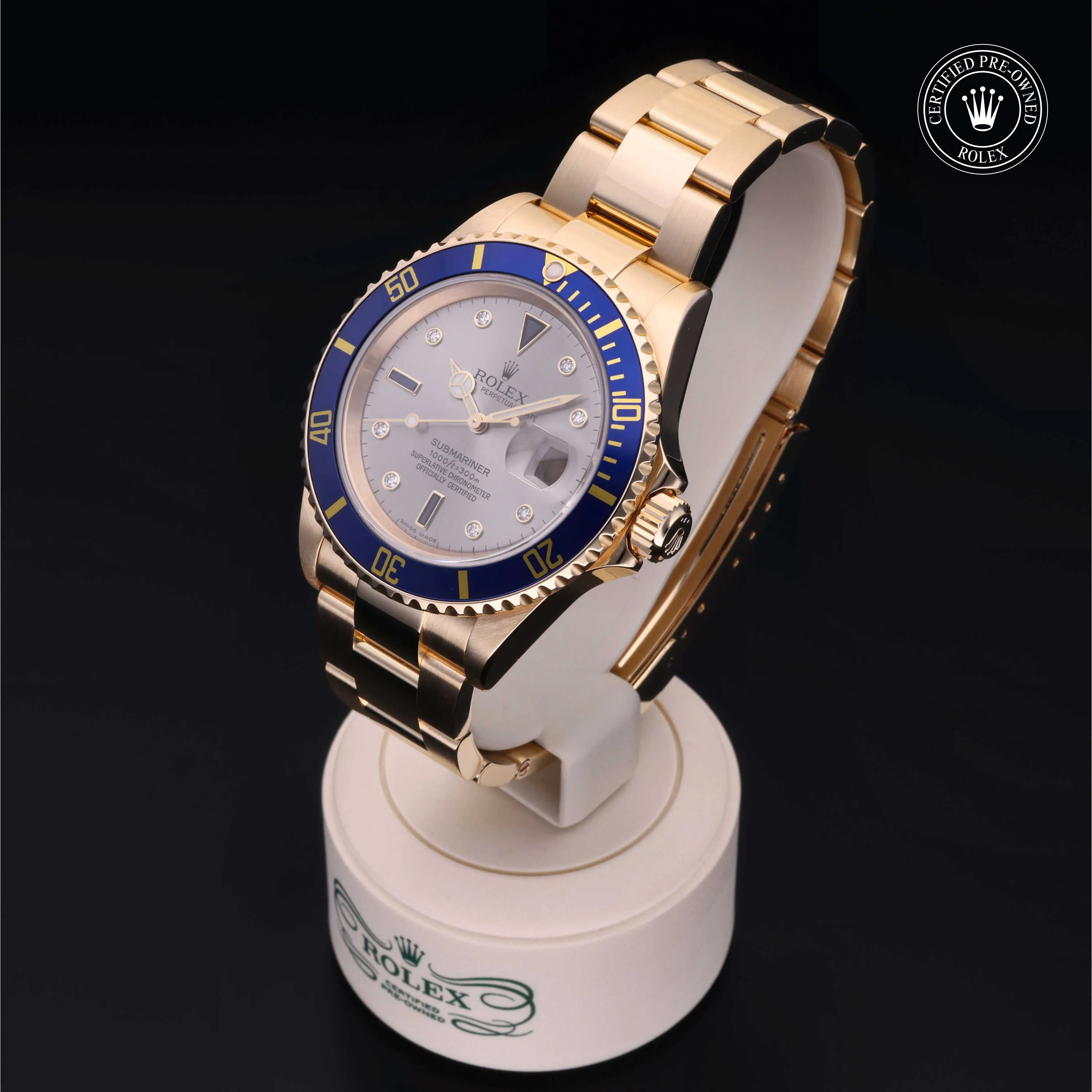 Rolex Submariner Date 16618T 40mm Yellow gold Silver 2