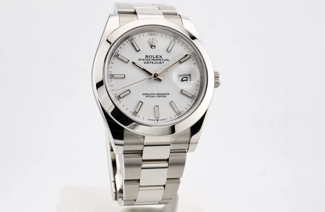 Rolex Datejust 126300 41mm Stainless steel White