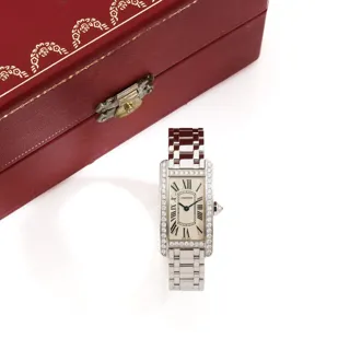 Cartier American Tank 2489 White gold and Diamond Cream